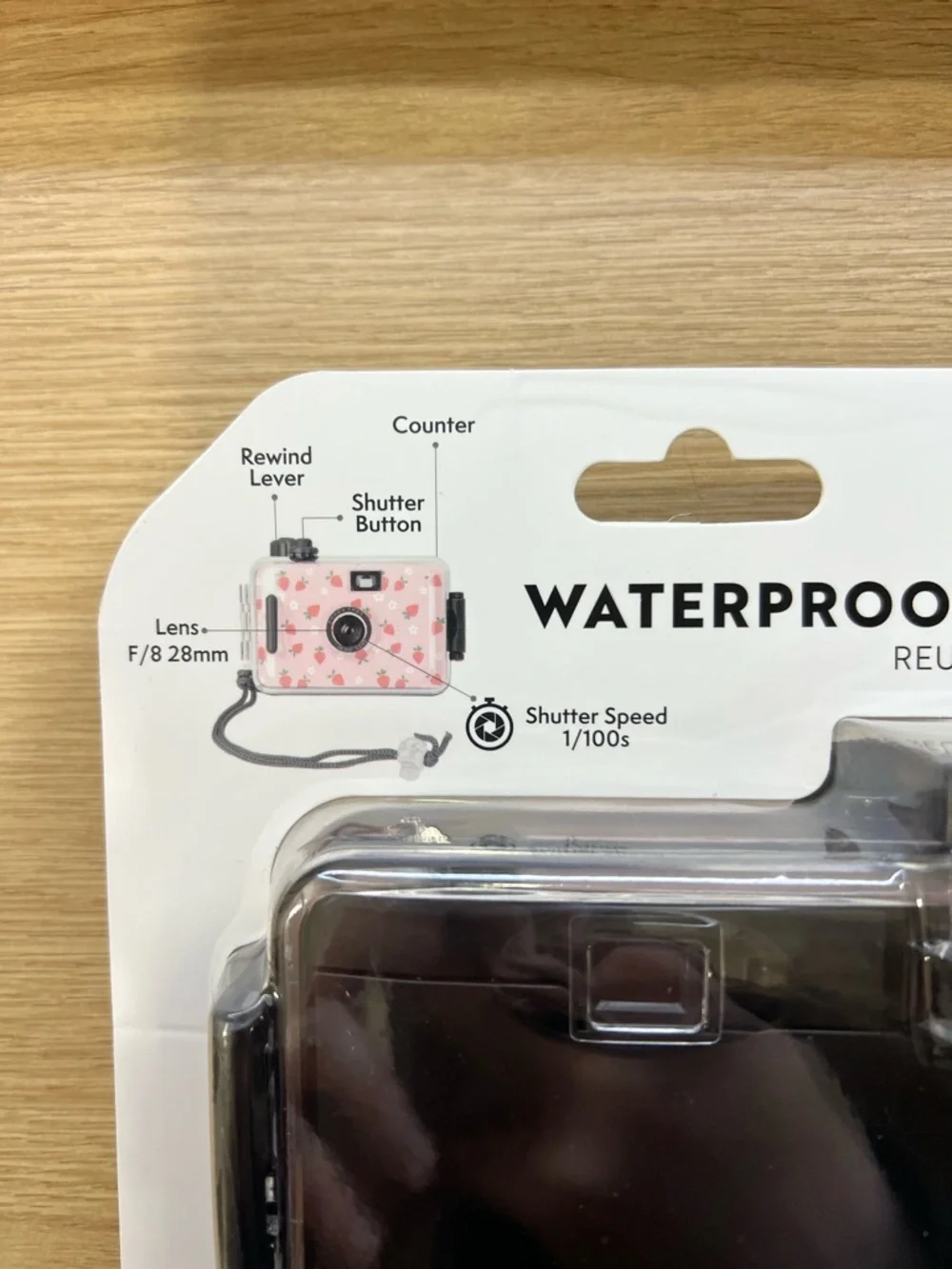 Pink Strawberry Pattern Waterproof Reusable Film Camera